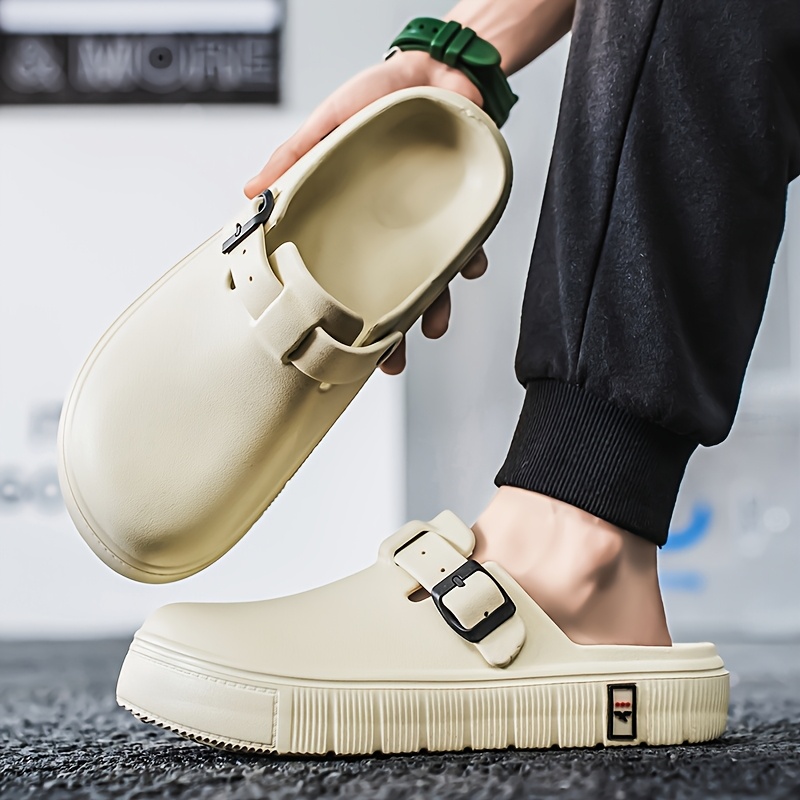 Mens White Sandals Outfits Mens Stylish White Eva Clogs Non Slip