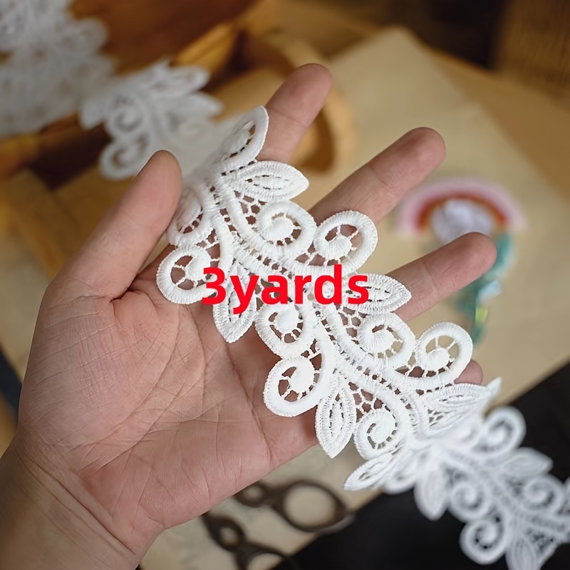 Image of Length 1 Yard/3 Yards Width 6cm Exquisite High Quality Hollow Embroidery Lace Ruffle Curtain Fabric Clothing Cheongsam Decoration