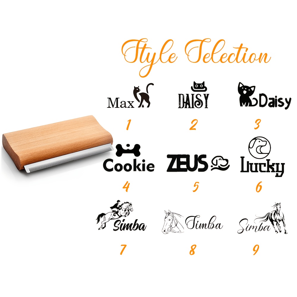 TEMU Personalized Pet Hair Removal Comb Suitable For Cat, Dog & Horse Hair Remover - Name/text, Suitable For Equestrian Gifts, Dog Owners, Horse
