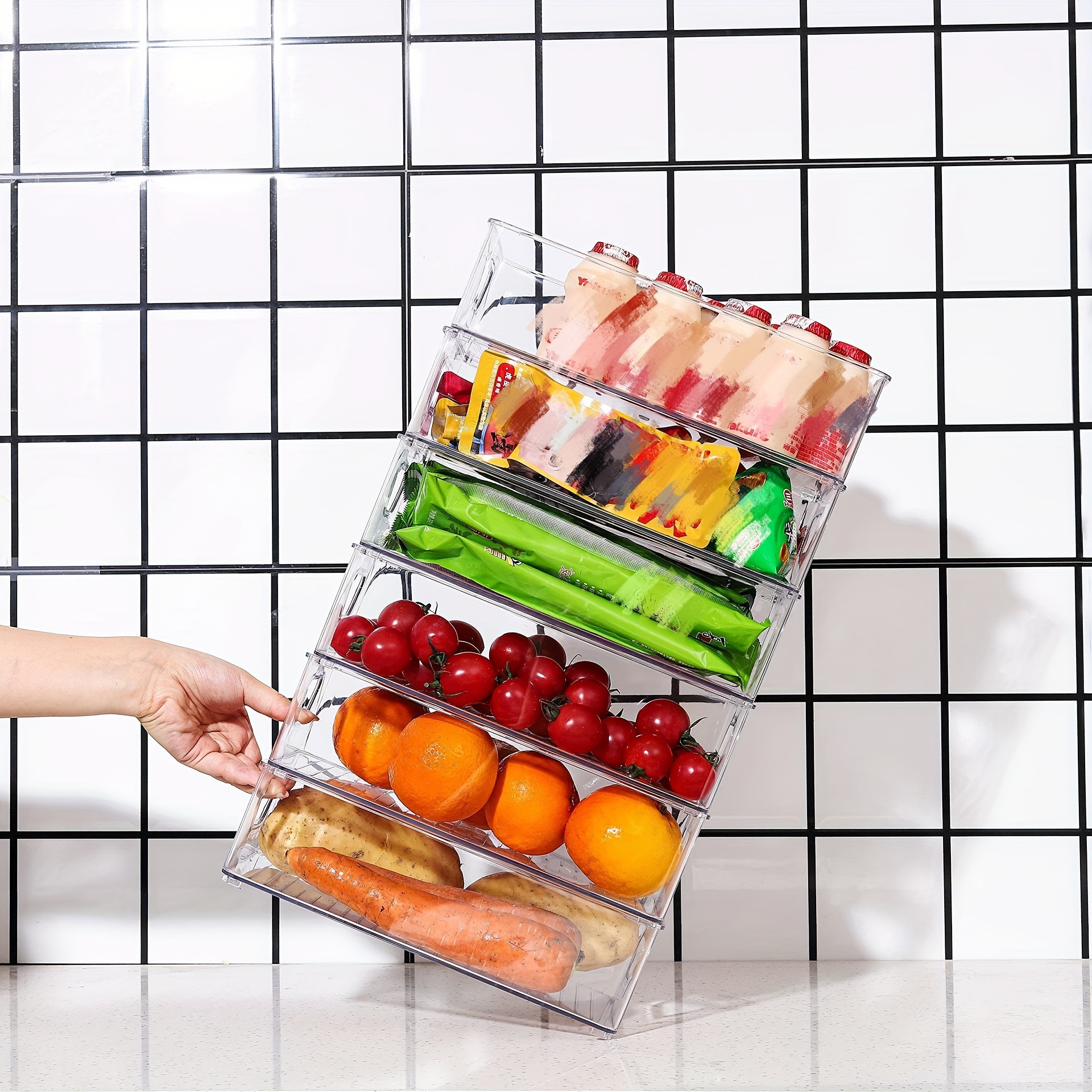 Transparent Storage Box With Handle Plastic Clear Kitchen - Temu
