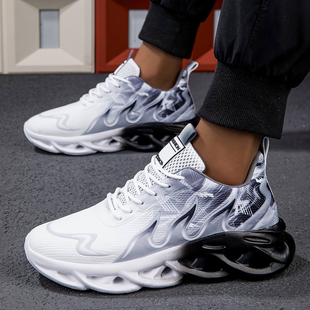 Men's Road Running Shoes - Breathable, Flexible Sole, Stylish, Comfortable Casual Sneakers For