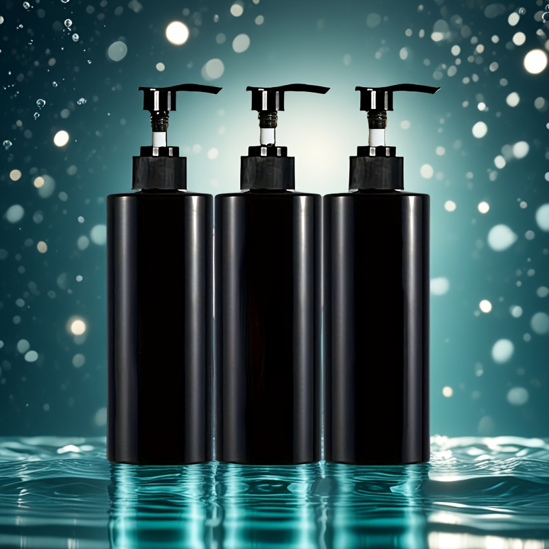 TEMU 3pcs 250ml/8.45oz Anti-rust Plastic Pump Dispensers, Reusable, Space-saving, Suitable For Shampoo, Body Wash And Conditioner, Modern, Durable, ,