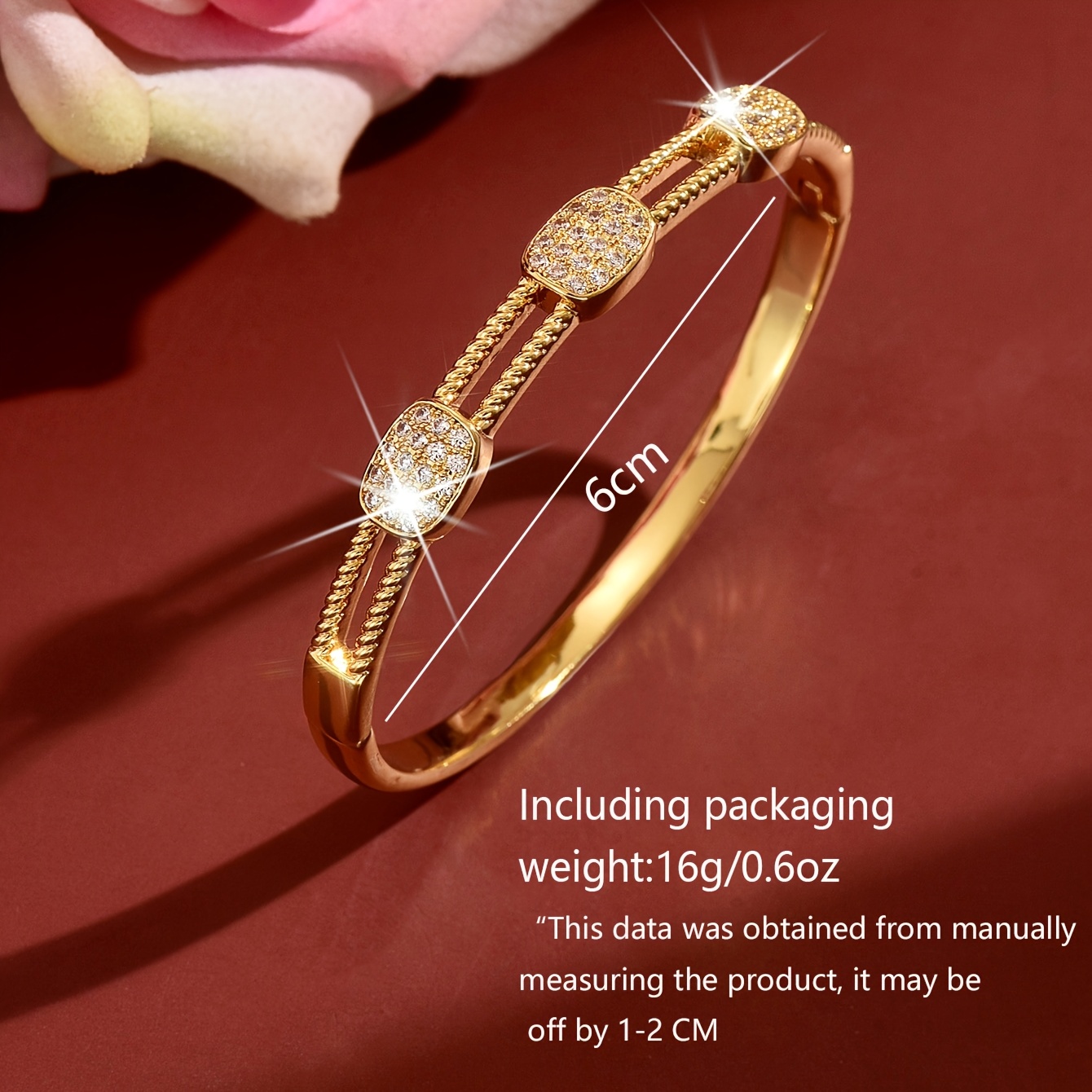 Women's High-End Hollow-Out Sparkling Bangle, Formal Occasion Jewelry