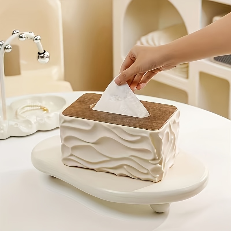 TEMU 1pc Corrugated Paper Towel Box, Sturdy Material, Suitable For Home, Bedroom, Living Room, Kitchen, Bathroom, Toilet, Office, Dressing Table,