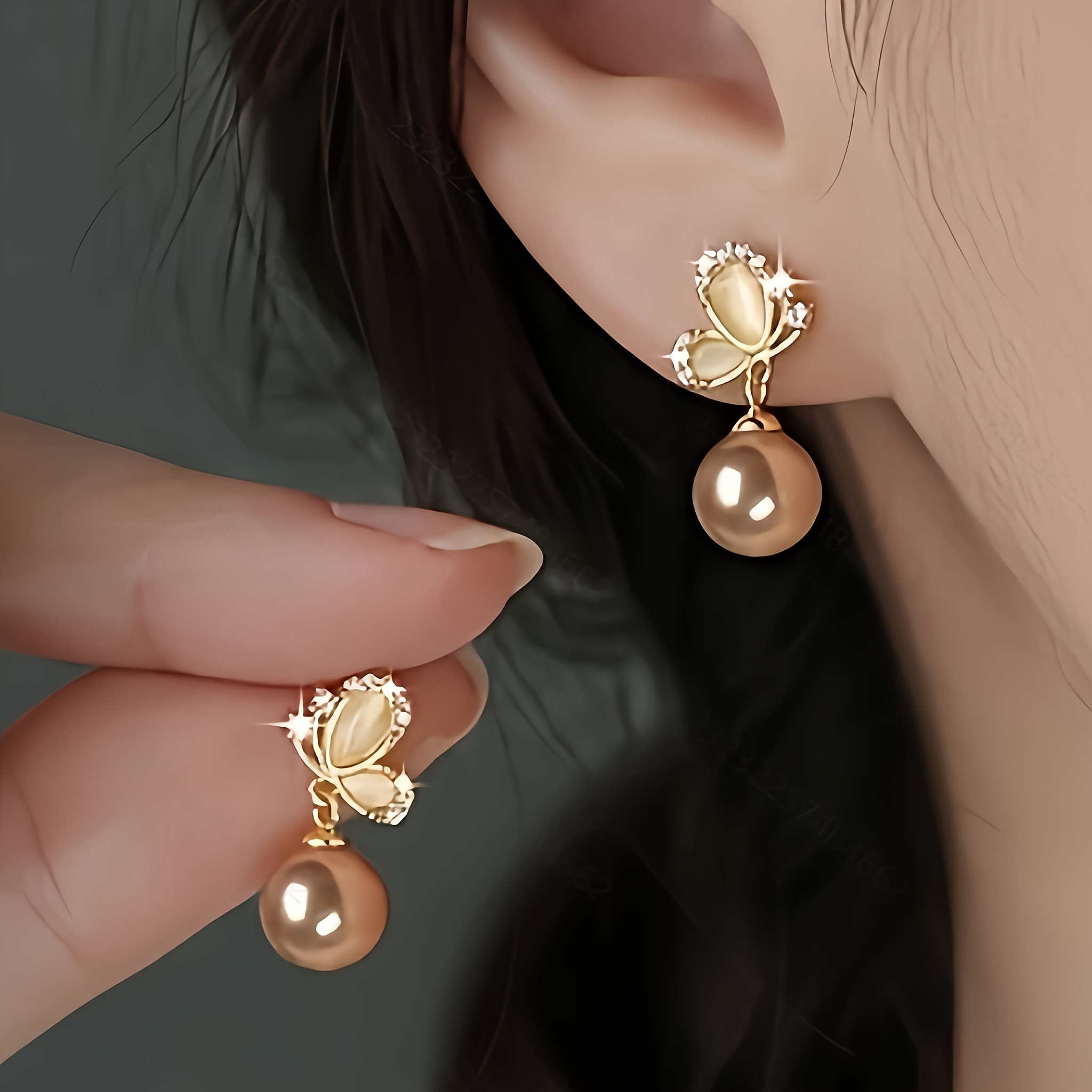 A Pair Of Elegant Vintage Drop-style Earrings, Featuring A Unique Design, A Delicate Gift For Mothers And
