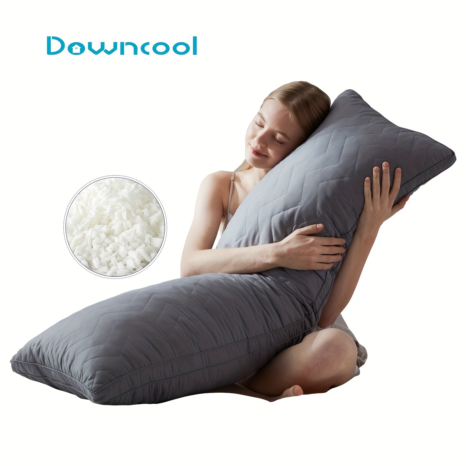 

Downcool Quilted Foam - Pillows For Adults - Long Bed Pillows For - 20x54 ()