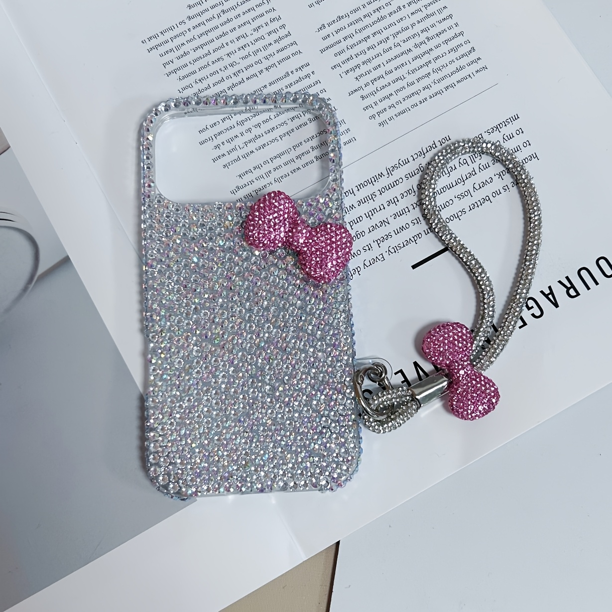 TEMU Custodia per Telefono: Custodia Completa con di Strass e Braccialetto a , Adatta per iPhone 17/16/15/14/13 Pro Max, Custodia Premium Anticaduta
