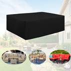 1pc waterproof outdoor patio furniture cover 158x118x35in tear resistant fabric with drawstring closure uv fade resistant protection for patio set tables and chairs black