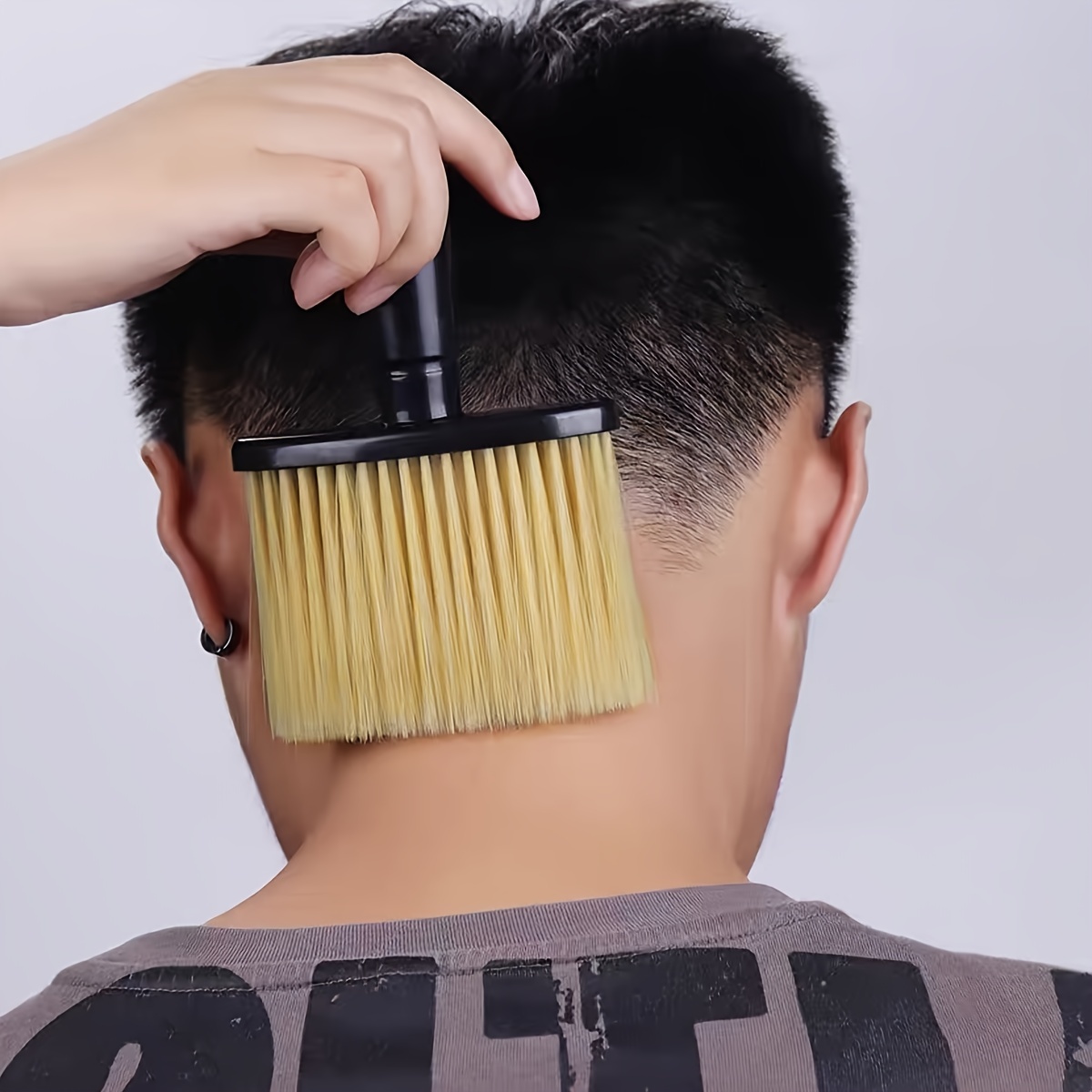 TEMU 1pc Barber Brush, Neck Duster Brush, Hair Cutting Brush, Soft Barber Neck Duster, Hair Cleaning Dusting Brush, Barber Supplies For Brushing Off