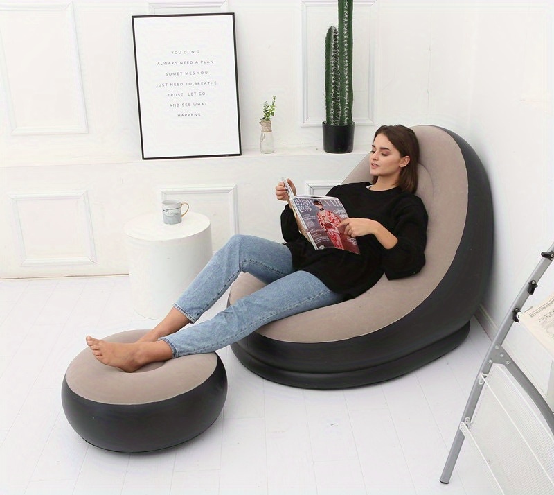 Inflatable Sofa Chair Thickened Lazy Sofa Bedroom Home Leisure Single Portable Outdoor Sofa Bed