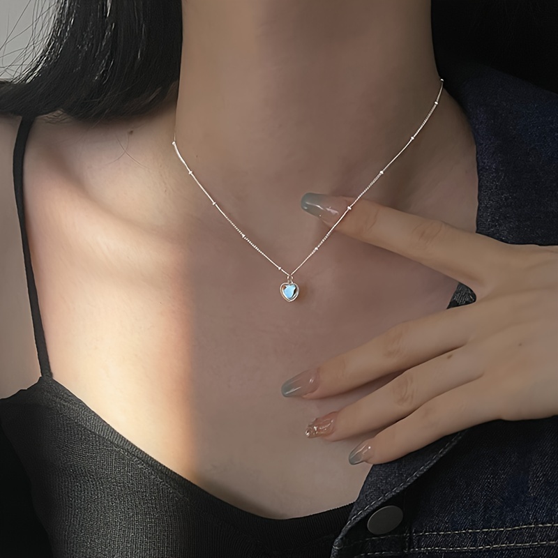 Wild Moonstone Clavicle Chain Necklace in S925 Silver