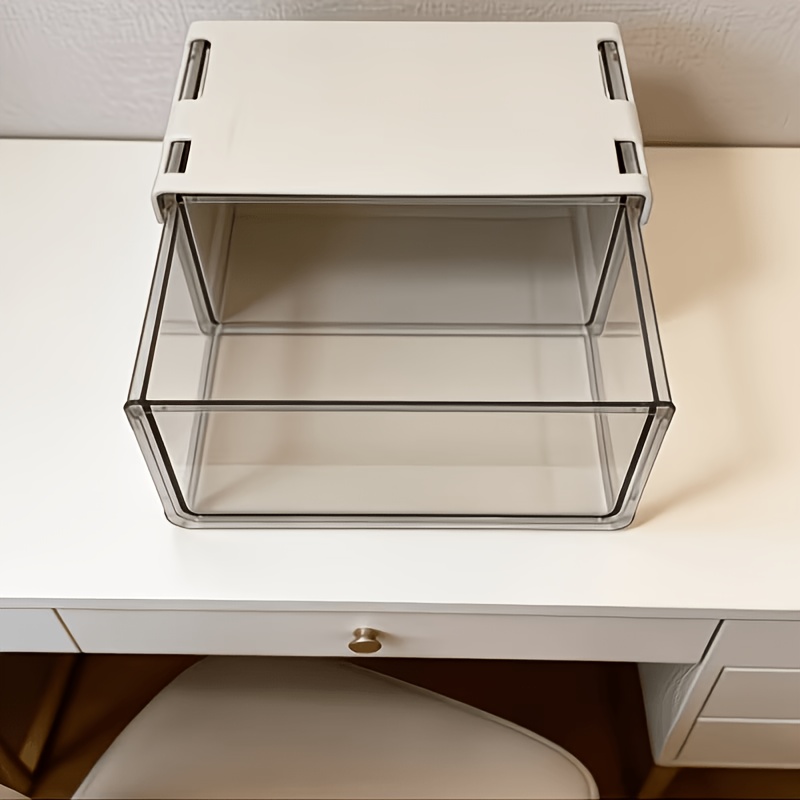 Image of Under-desk Adhesive Sliding Drawer, Tiltable , Hidden Storage Cabinet, Home Office Student Desk Organizer, Kitchen Bathroom Cosmetics And Sundries Storage Box, Desk & Drawer Organizer For Home Storage