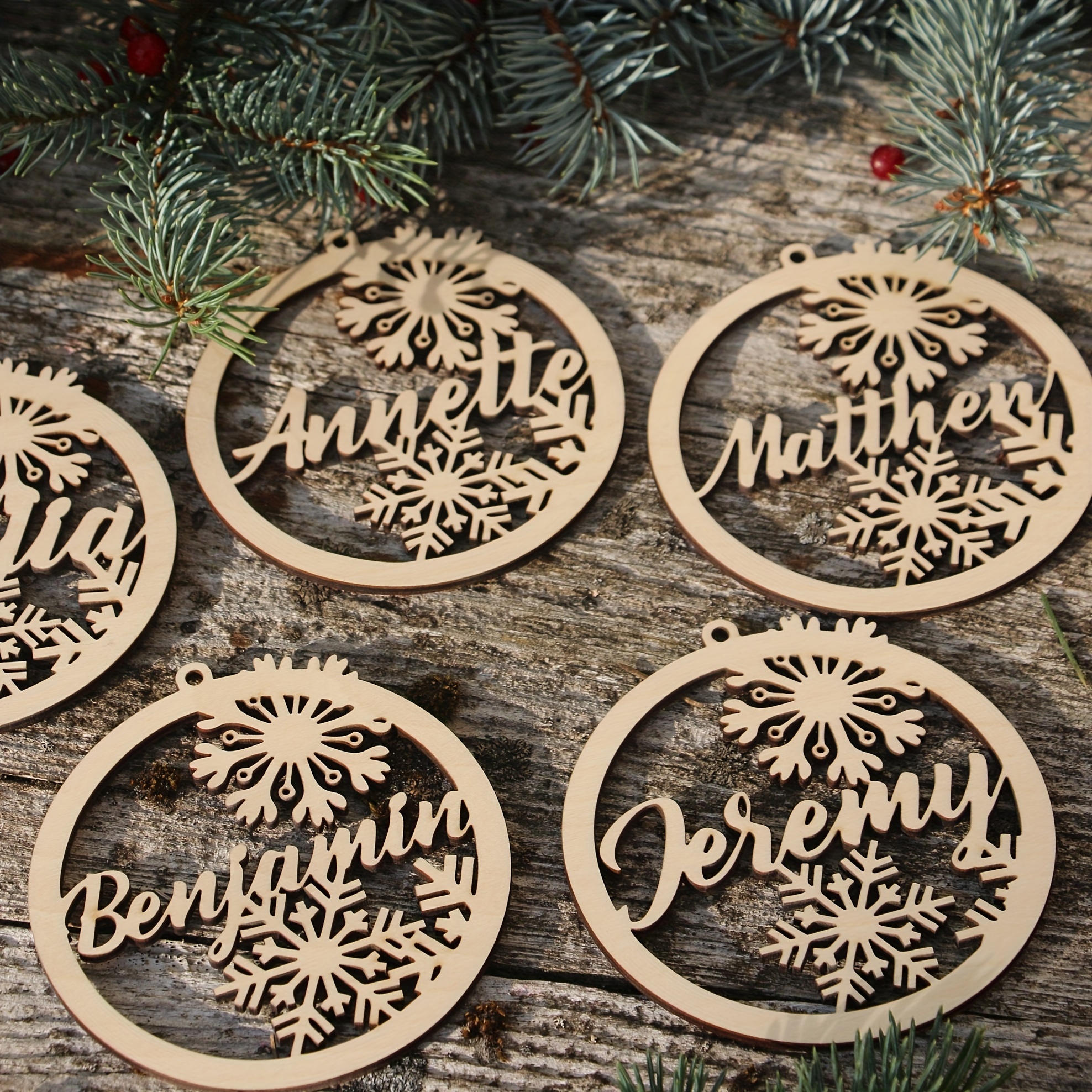 

Tag - Personalized Wooden Christmas Ornament , Diy -cut English For & Decorations