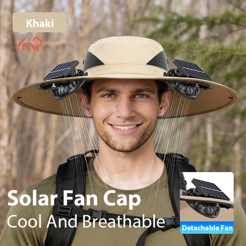 Hat Fan, Detachable Fan, Cool And Breathable, Wide-brimmed Sun Hat, Multi-speed Adjustable, Large-capacity Rechargeable, Suitable For Long- Outdoor Activities, Essential For Fishing