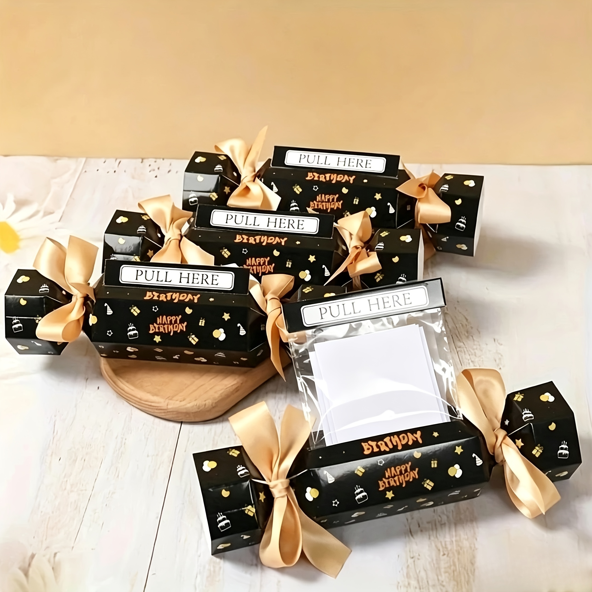 4pcs Combination Birthday Candy Black Surprise Rectangular Birthday