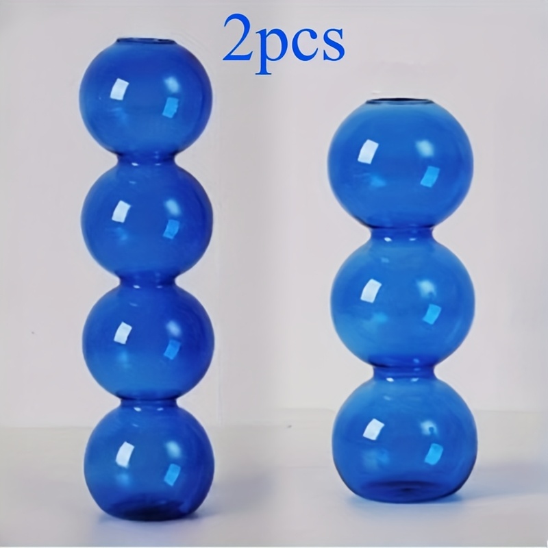 E-shop Set mit 2 Glasvasen im kugelförmigen Design, geeignet zur Dekoration von Wohn- und Essbereichen, ideal für Weihnachten, Muttertag und