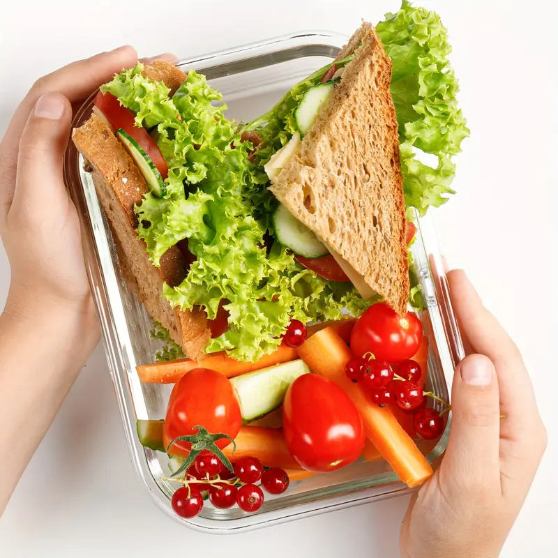 bylworkout 44oz high quality borosilicate glass lunch box with glass lid suitable for microwave refrigerator oven reusable fresh keeping boxglass food storage containers with lids Product details 3