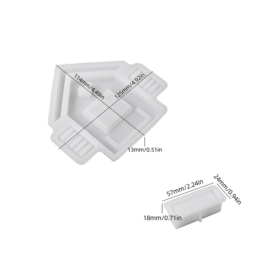 Image of This 2pcs Set Includes Clay Molds, Silicone Molds, Diy Craft Molds, Flower Pot Storage Boxes, Craft Gift Molds, And Plaster Resin Jewelry Making Tools And Molds For Houses With And Windows.