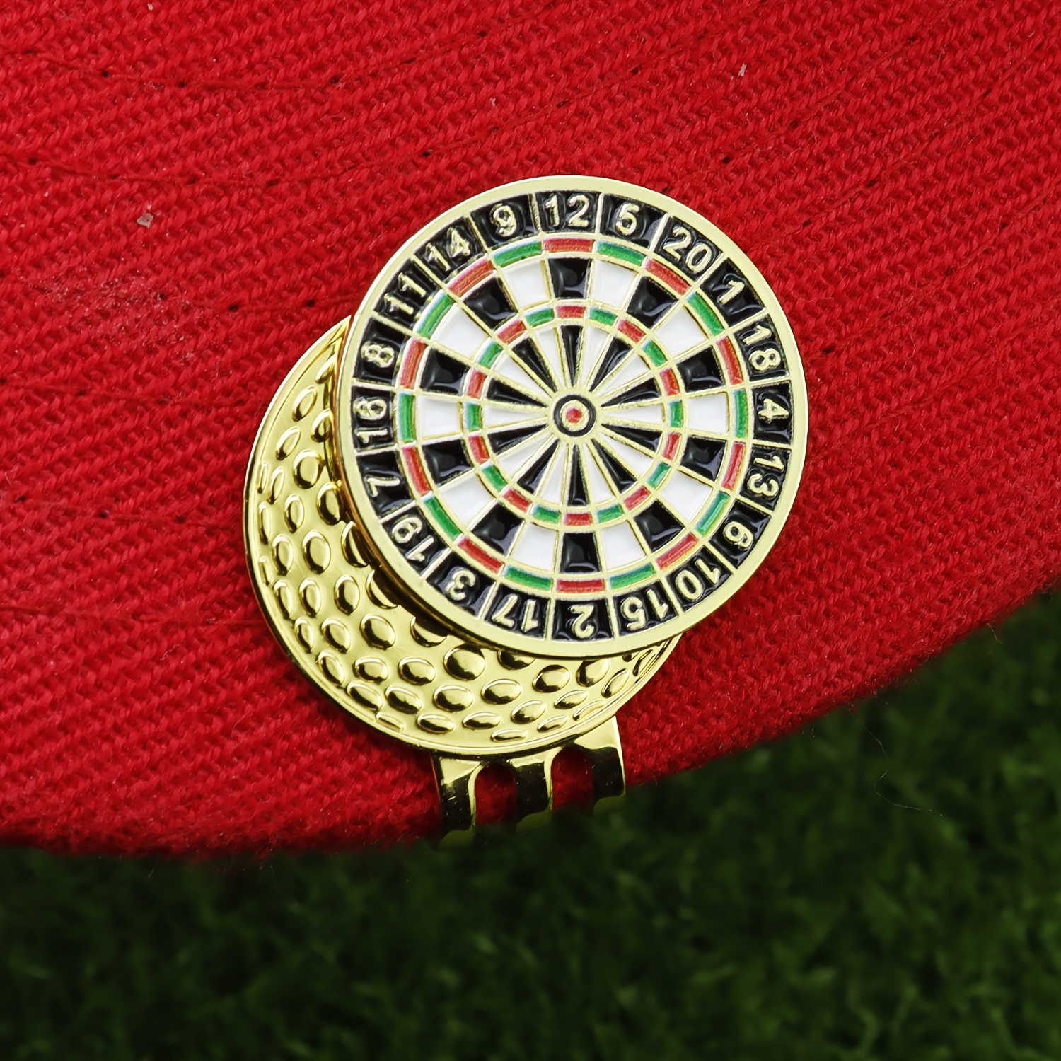 TEMU 1pc Golf Ball Markers With Hat Clips - Removable, Easy To To Golf , Durable Iron Construction, Mixed Colors, Golfers