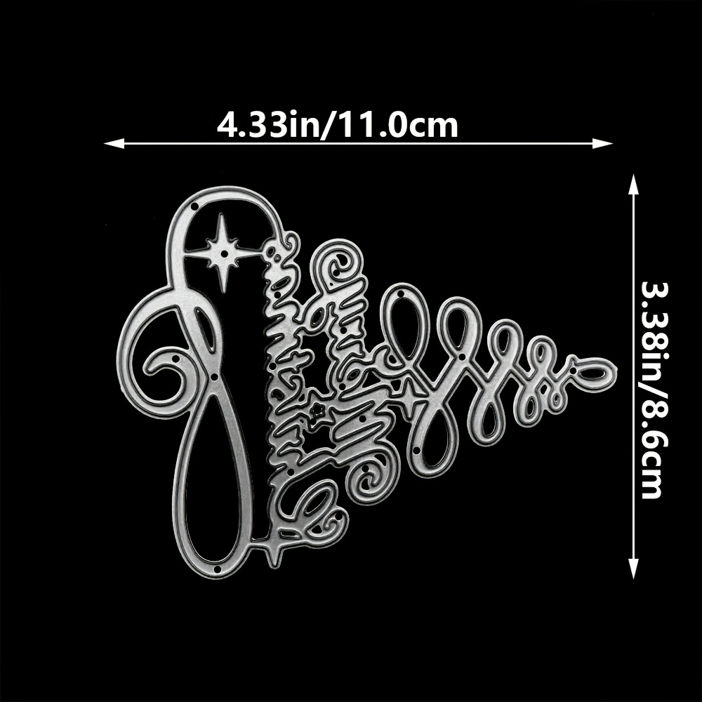 TEMU Metal Christmas Tree Cutting Dies, Christmas Words Die Cuts Stencils Snowflake Metal Dies For Card Making Paper Crafting Scrapbooking And Craft