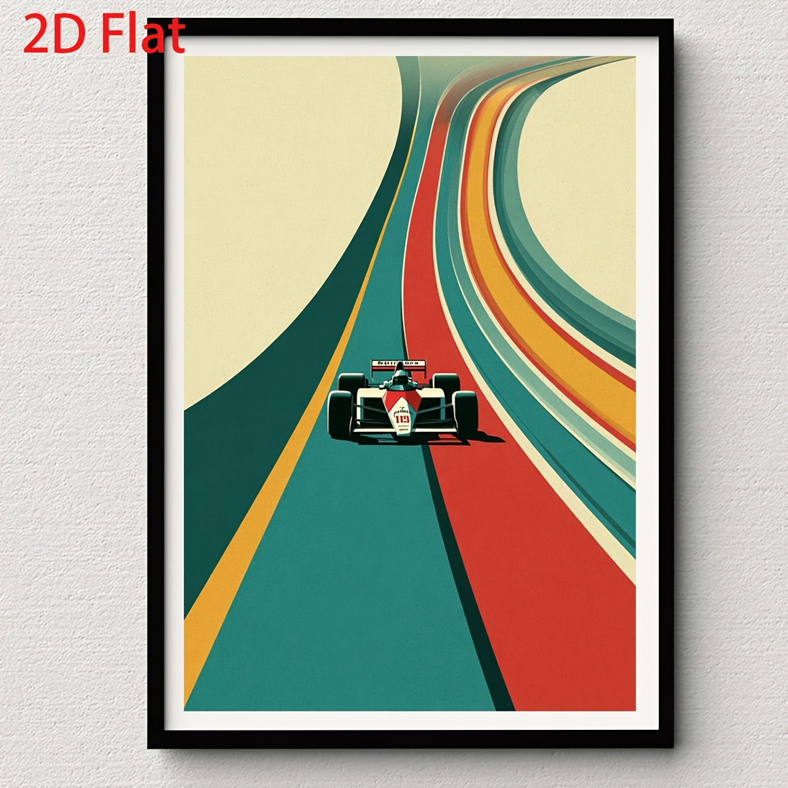 TEMU 2d Flat, 1pc, 2d Flat, Frameless Canvas Painting, Wedding Gift, Birthday Gift, Travel Poster, Fun Canvas Painting Wall Decor, For Home, Bedroom,