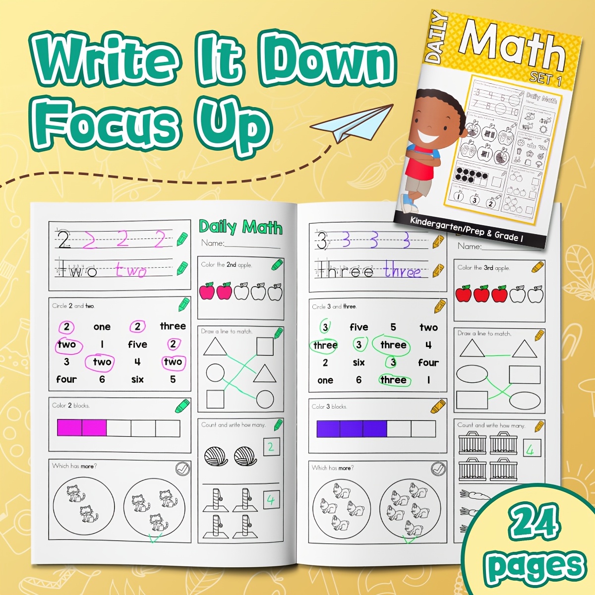 Daily Math Workbook, Suitable For Home Education And Classroom Use, Elementary School/kindergarten And