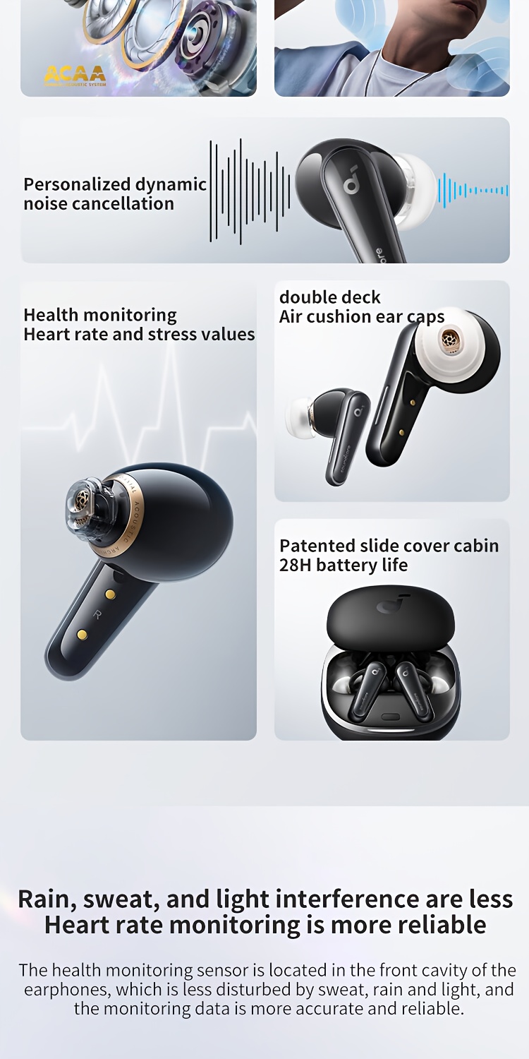 Soundcore by Anke Noise Cancelling Cabin 2e Generatie Liberty 4 Persoonlijkheid Dynamische Actieve Ruisonderdrukkende True Wireless In-Ear Koptelefoon, HiRes Hoge Geluidskwaliteit