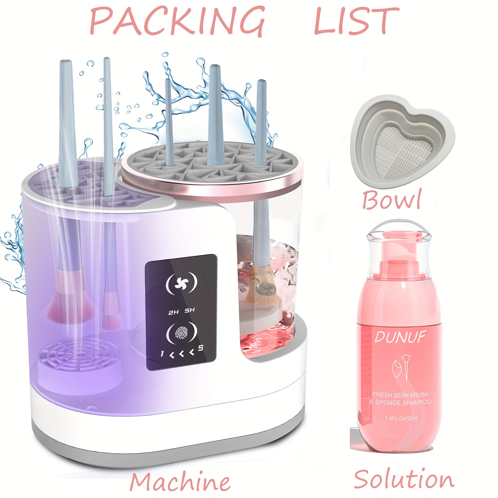 TEMU Designed For Cleaning Makeup Brushes, Beauty Blenders, And Makeup S. Automatic Deep Cleaning For Hardto- Tools And Beauty Styling Products.valentine's Day Gift For Women And Girls Who .