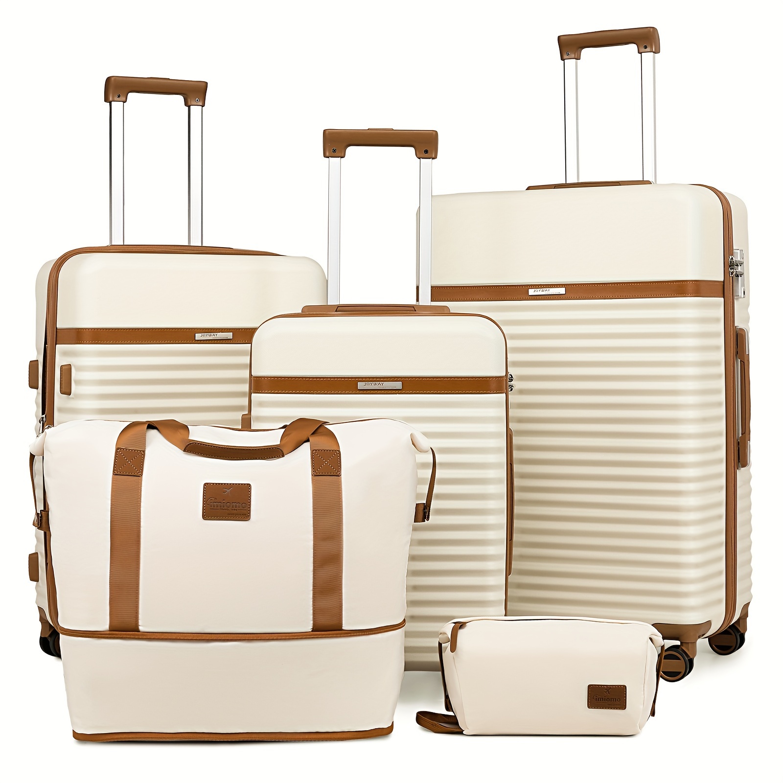 Valise Cabine 20 Pouces Rigide ABS – 4 Roues Spinner + Sacs De Voyage
