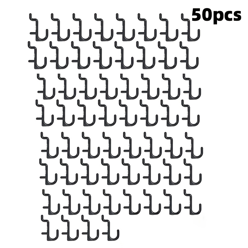 TEMU 50pcs Pegboard Hooks Set, Heavy Duty Garage Wall Hooks For Tool Storage, Shelving Organizer Additions, Workshop And Craft Room Hangers, Utility