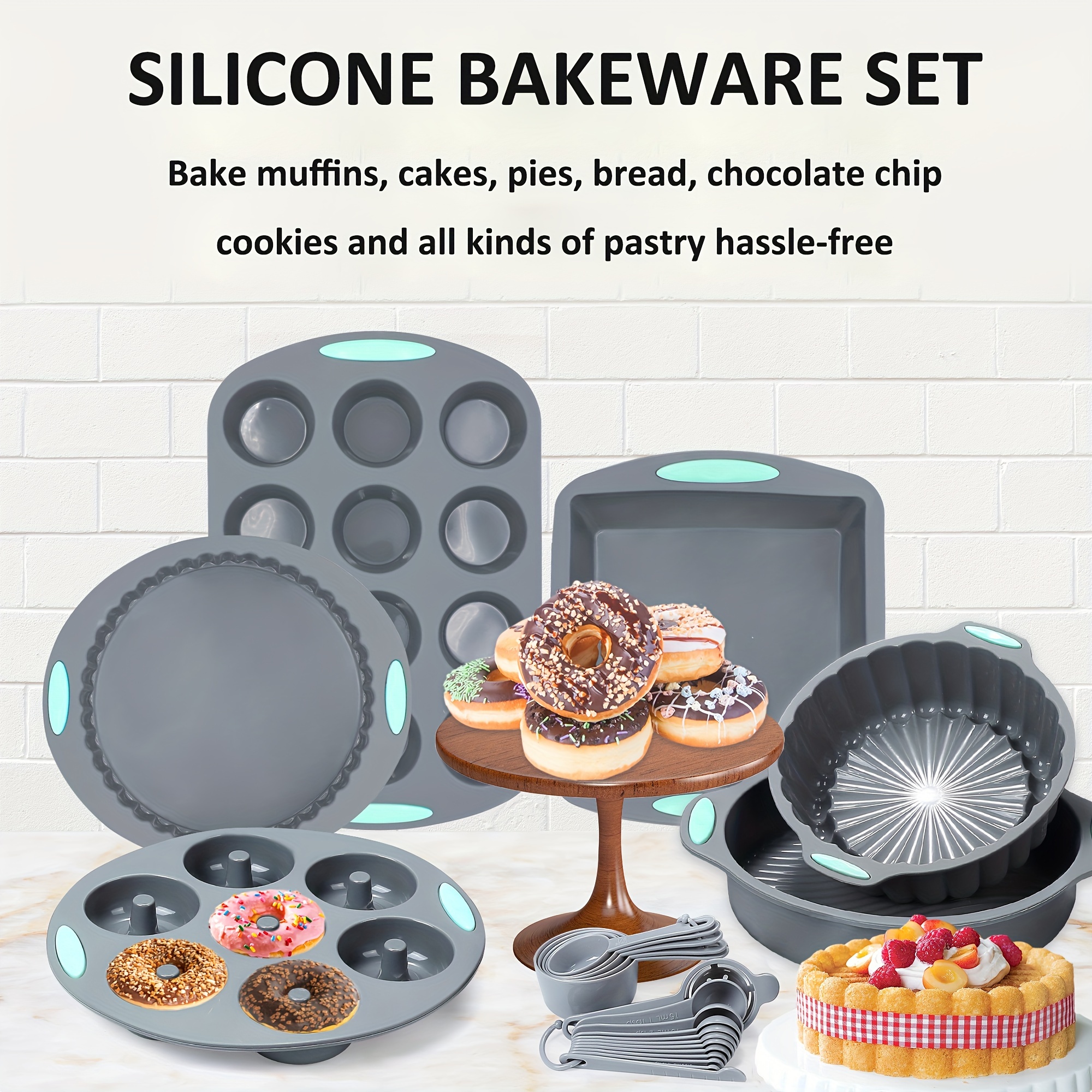 Amazon Professional Bakeware Sets 49/45pcs Silicone Baking Pan Set
