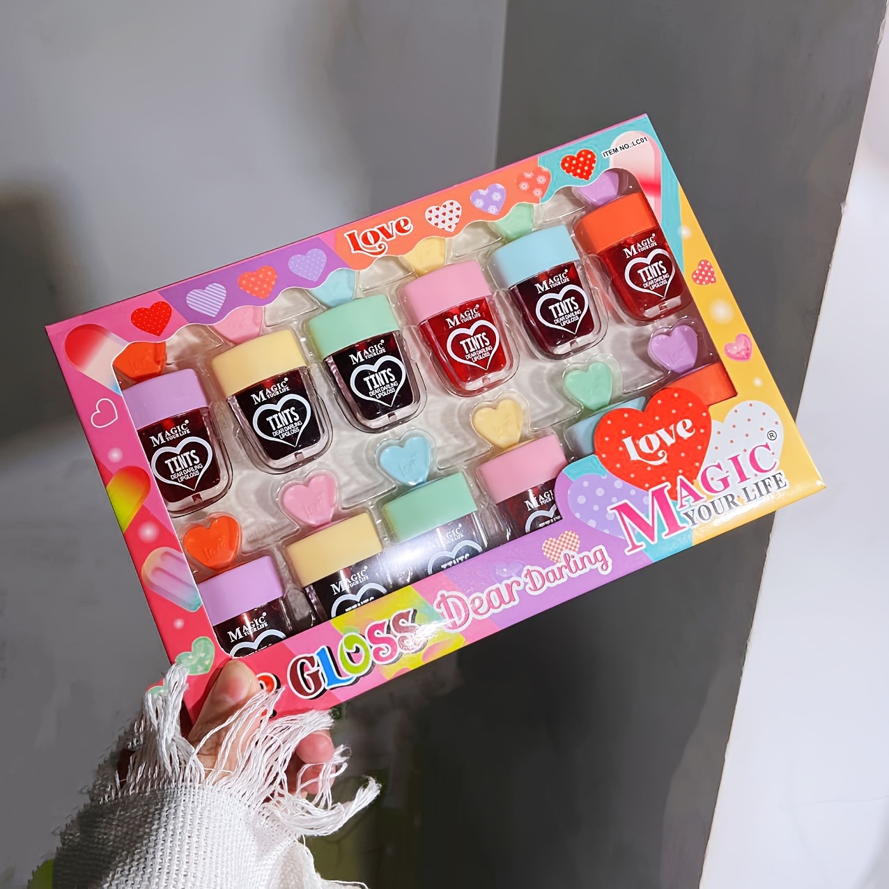 Magic Tints 12piece Lip Gloss Set, Natural Look Liquid Lip Stains For