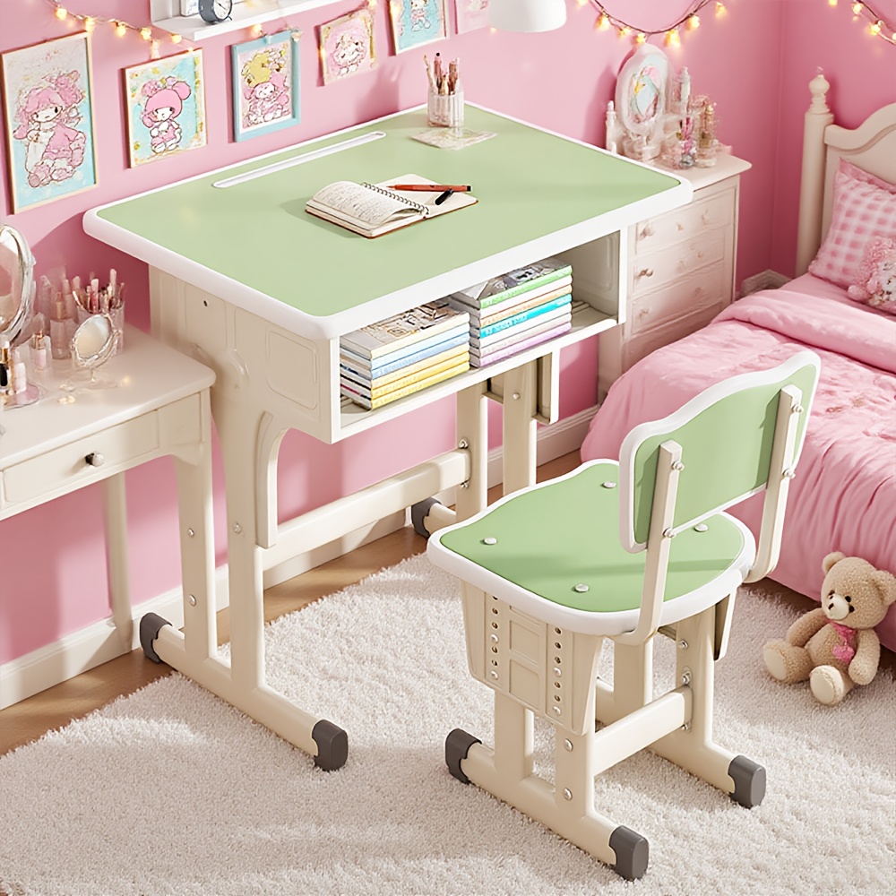Set of 2 Adjustable Desks And Chairs for Middle School Students, Suitable for Home Use, Ideal for Study And Writing