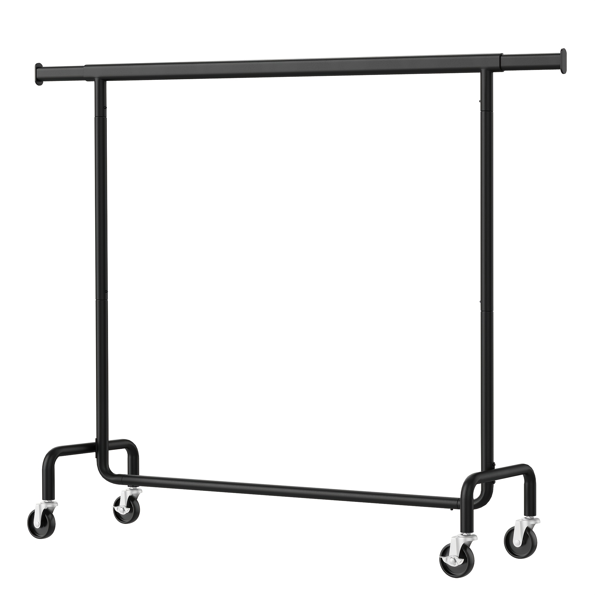 Clothes Rack On Wheels, Heavy-duty Clothes Rail, With Extendable Hanging Rail, 130 Kg Load Capacity, 45 X (110-150) X 162.9 Cm, Chrome-plated, Matte Black, White