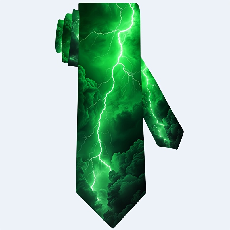 TEMU 1pc, Fluorescent Cloud Pattern Print Necktie, Parties, Holidays, And Casual Attire, Accessory | Stylish Tie-perfect Gift For Men