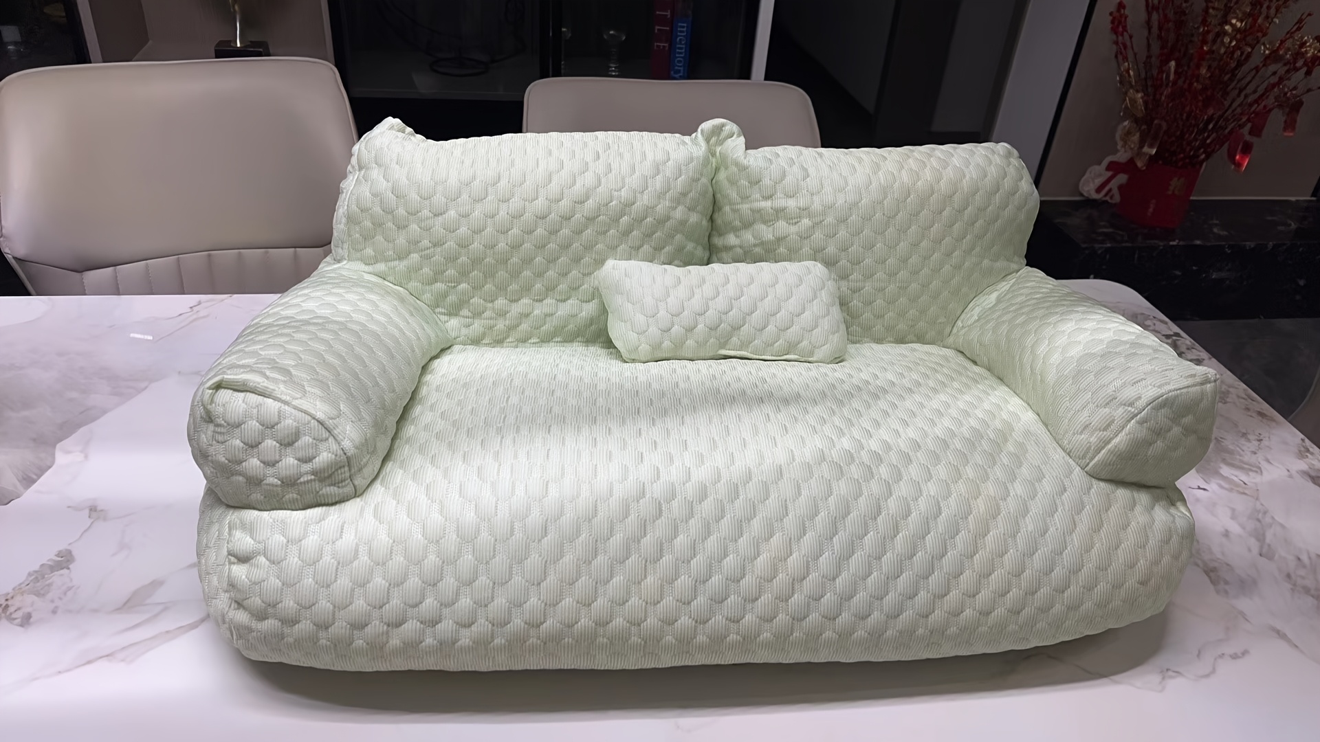 large   bean fabric sofa for dogs cats cooling durable bed with plush polyester fill   cozy sleeping for small medium large pets multi size options for living room bedroom   bed   design snug pet furniture Product details 0