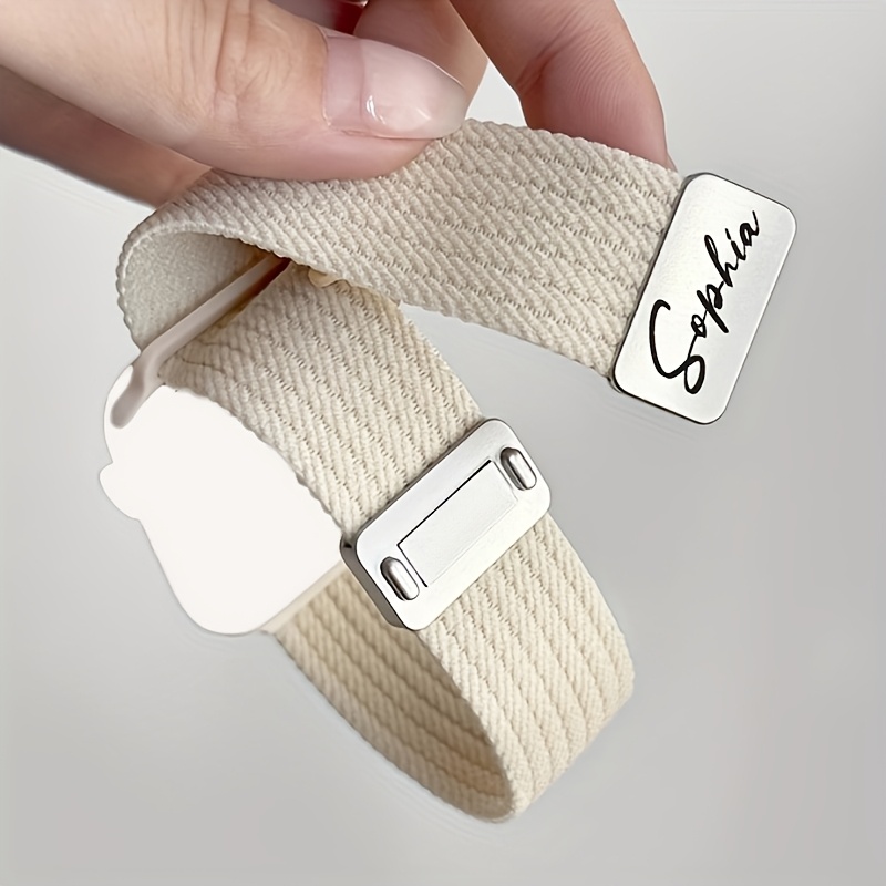 TEMU [Personalizable] Correa de reloj de moda 2025 edición con personalizado — Correa magnética de tejido fácil de poner. Compatible con Ultra, S11,
