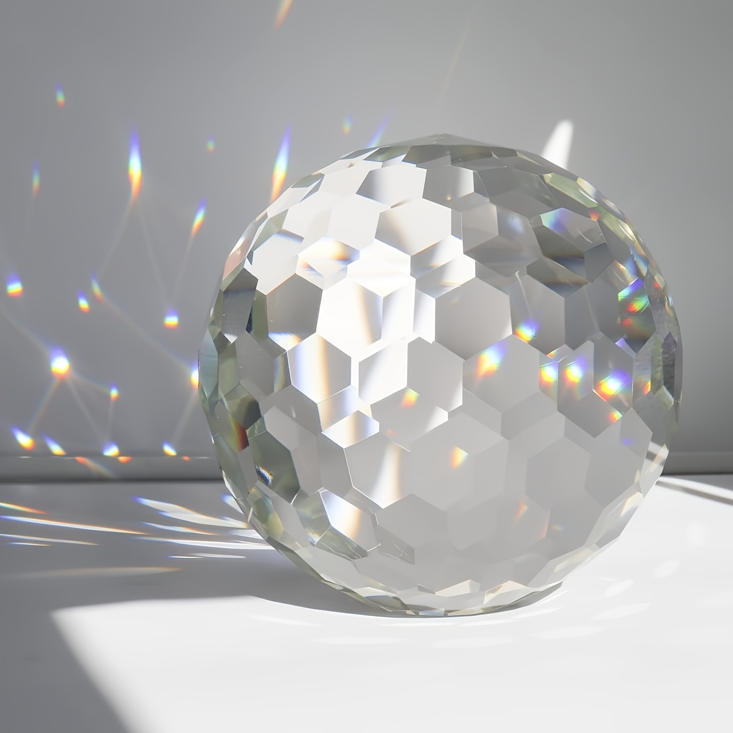 TEMU 80mm Crystal Glass Ball With Rainbow Prism, Perfect For Window, Home Decoration, Office, Coffee Shop And Other Entrance Ornaments, Romantic And Elegant Holiday Birthday Gifts