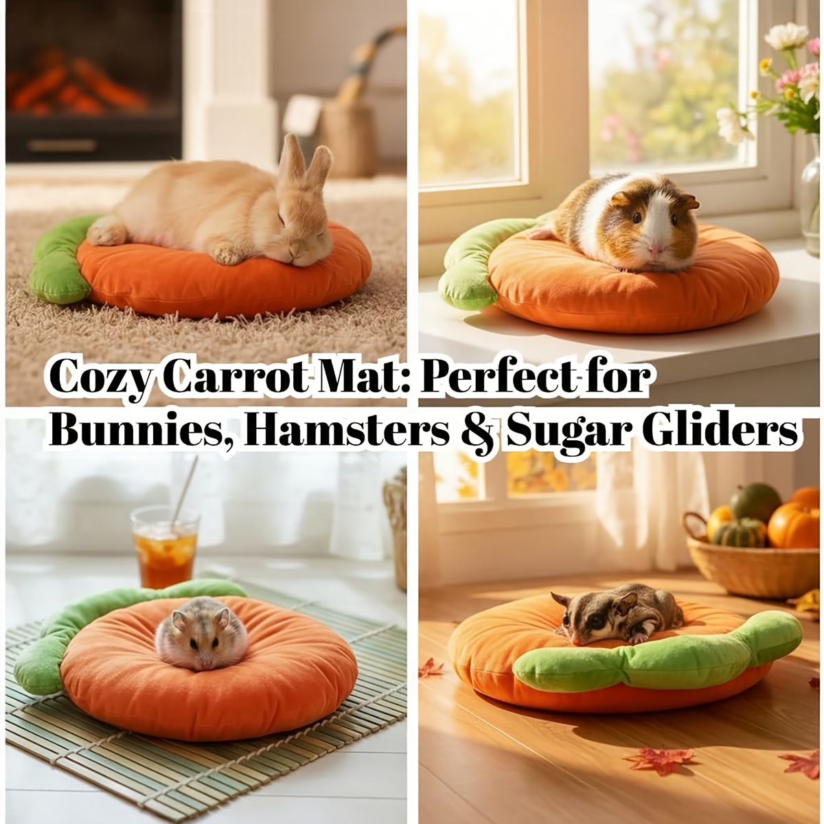 Carrot-Shaped Pet Bed for Small Animals