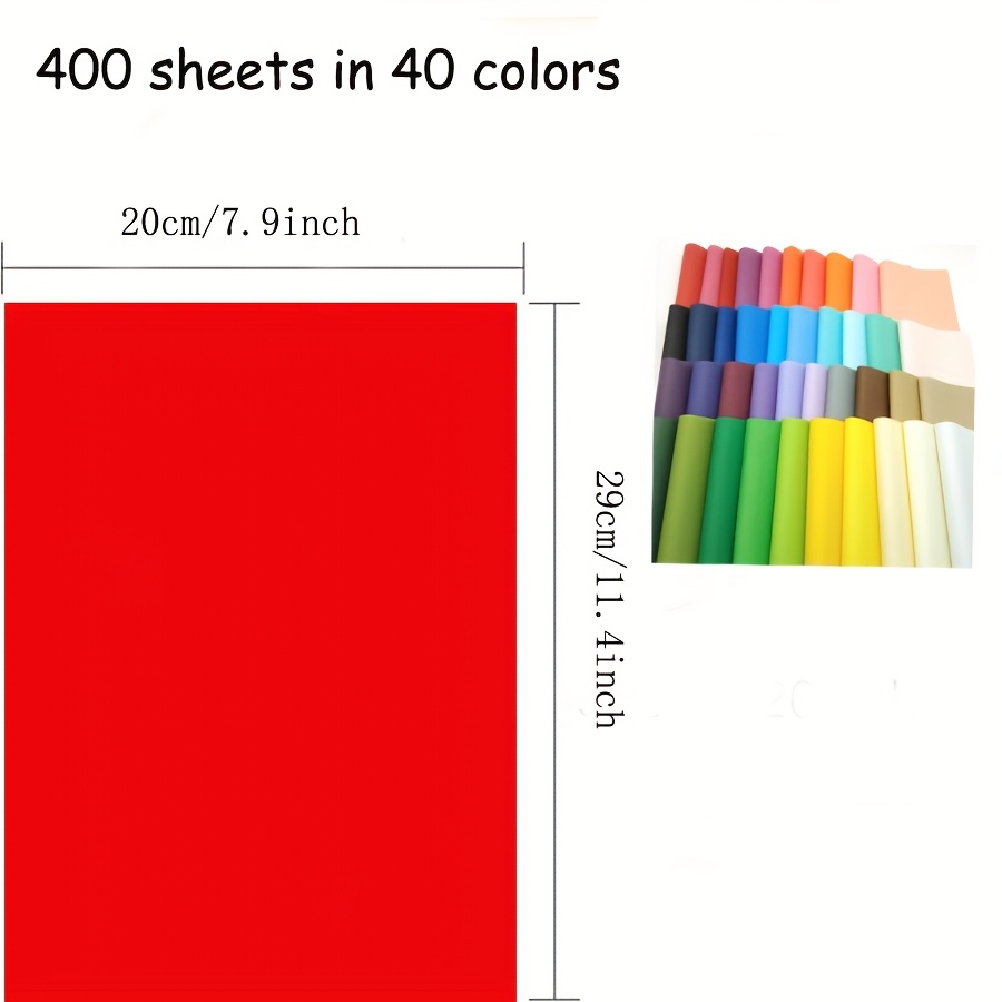 Image of 400pcs Colorful Tissue Paper, 20 X Christmas Tissue Paper For Gift Bags, Red Green Yellow White Purple Blue Gift Paper Handmade Birthday Mother's Day (40 Colors)