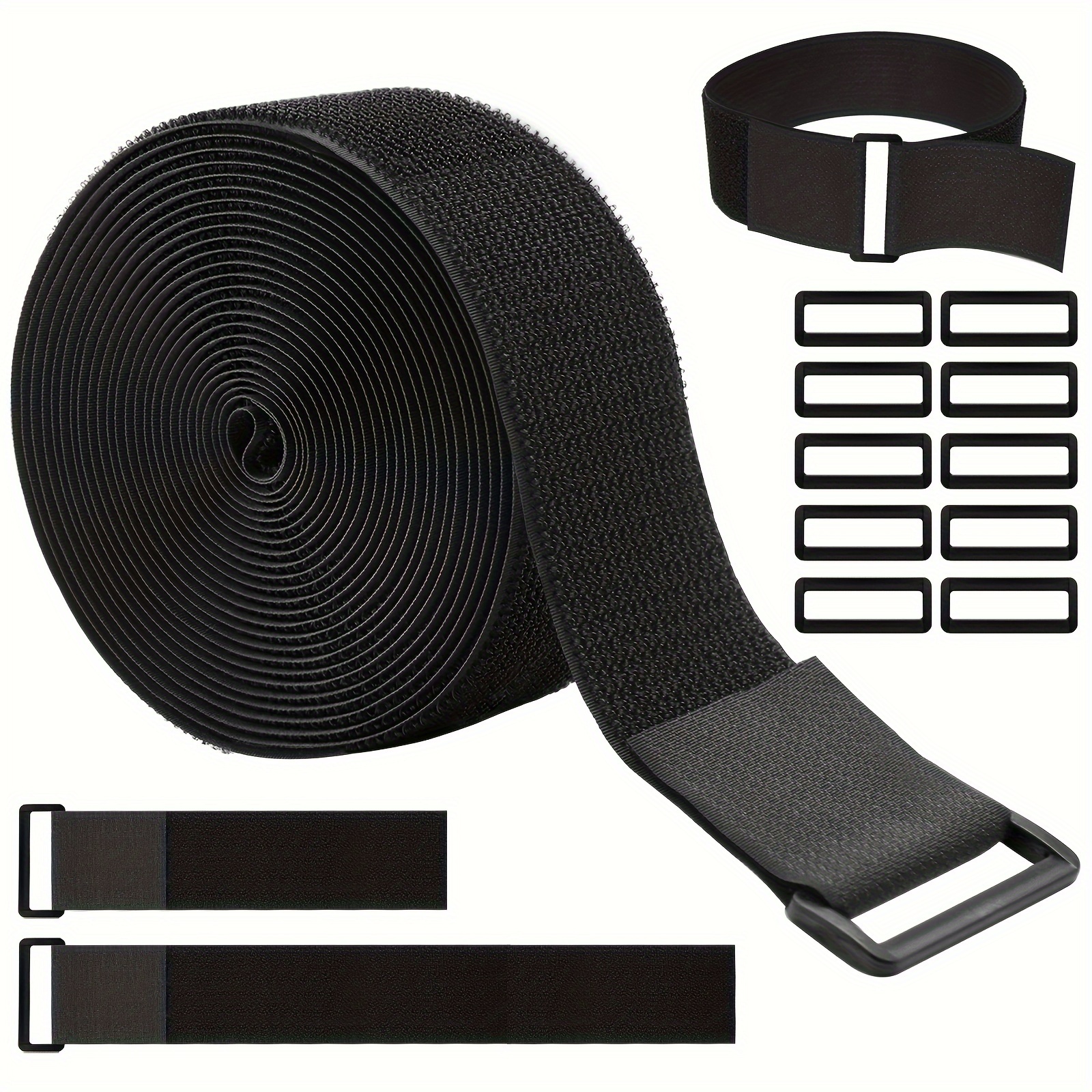 

Heavy-duty Adjustable Nylon Cable Ties With Buckles - 2" X 16ft/32ft, Reusable & Cut-to-length Straps For Management, Wire Organizer For Office, Outdoor Use, And Camping Gear