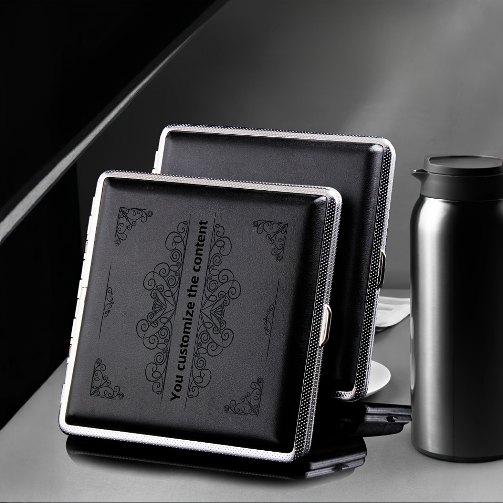 Zigarettenetui Leder Mit Feuerzeugfach - Schwarz/Braun Für Damen & Herren