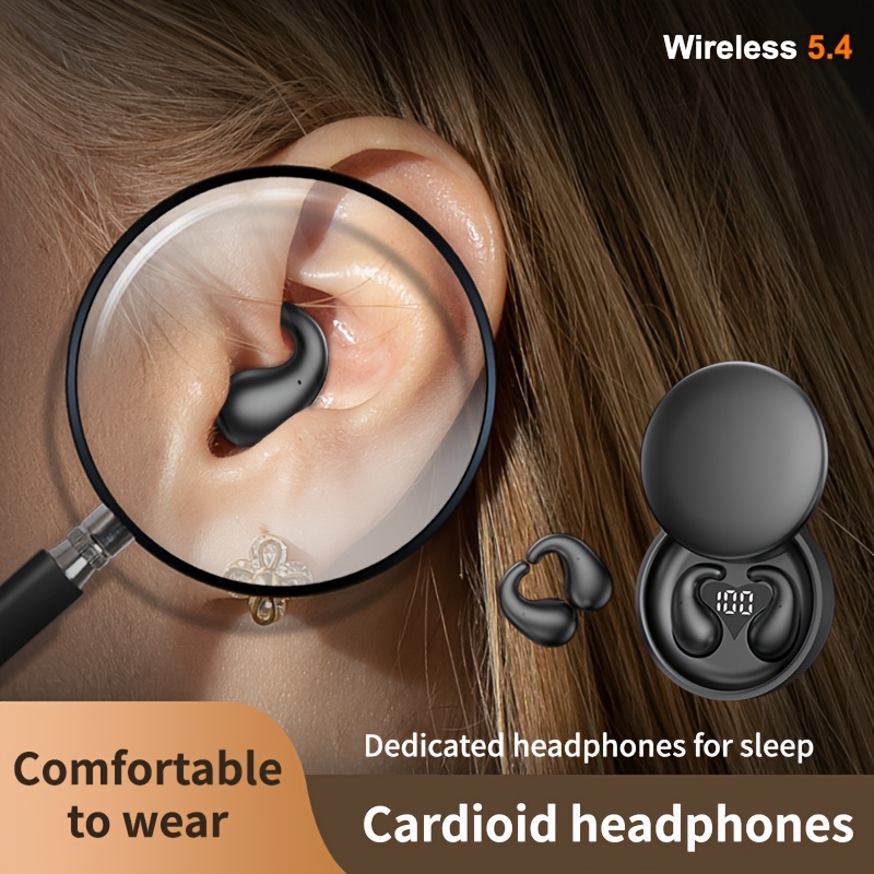 Ultra Thin Bluetooth Earphones, Wireless Earphones, Invisible Sleep Earphones, No Latency Gaming, Intelligent Noise Reduction, Ultra Long Battery Life, Mini Sleep Earphones, Ultra Long Standby, Comfortable to Wear, Bluetooth 5.4 Earphones, Suitable for Work, Driving, Running, And Exercise