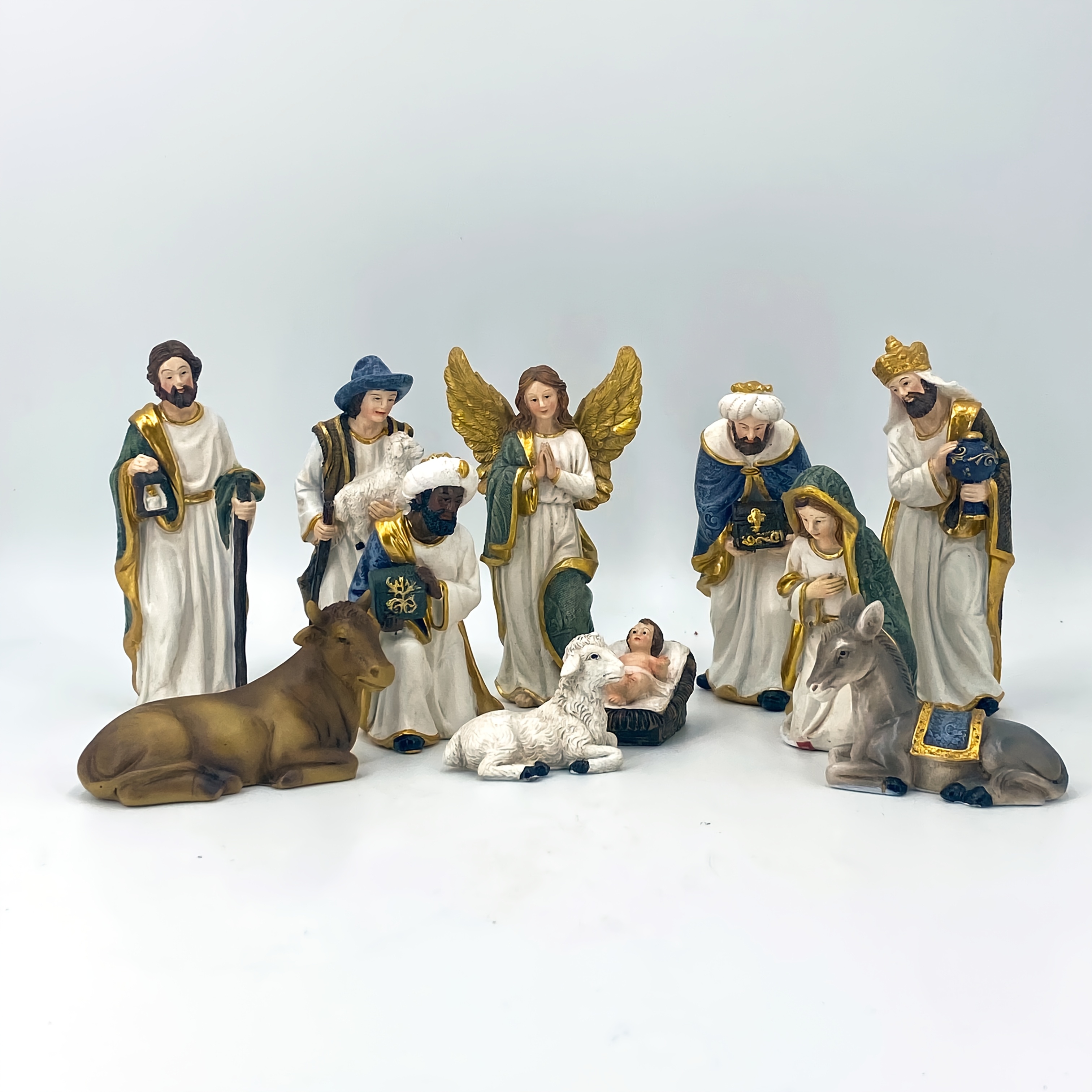 TEMU 11pcs Resin Nativity Decoration Gift - Christmas Scene Handicraft, Catholic Statue, Manger Decoration, Outdoor Decoration, Christmas Yard Sign -