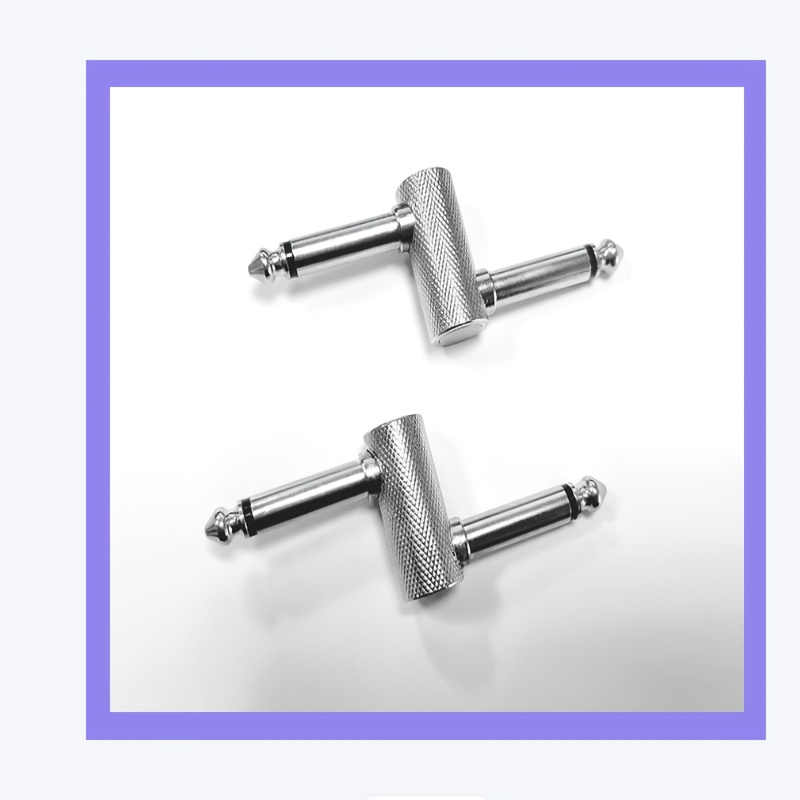Image of 2 Pedal Connectors, 1/4 Inch 6. Z-shaped Male To Male Effect Pedal Coupler, Guitar Accessories (silvery)
