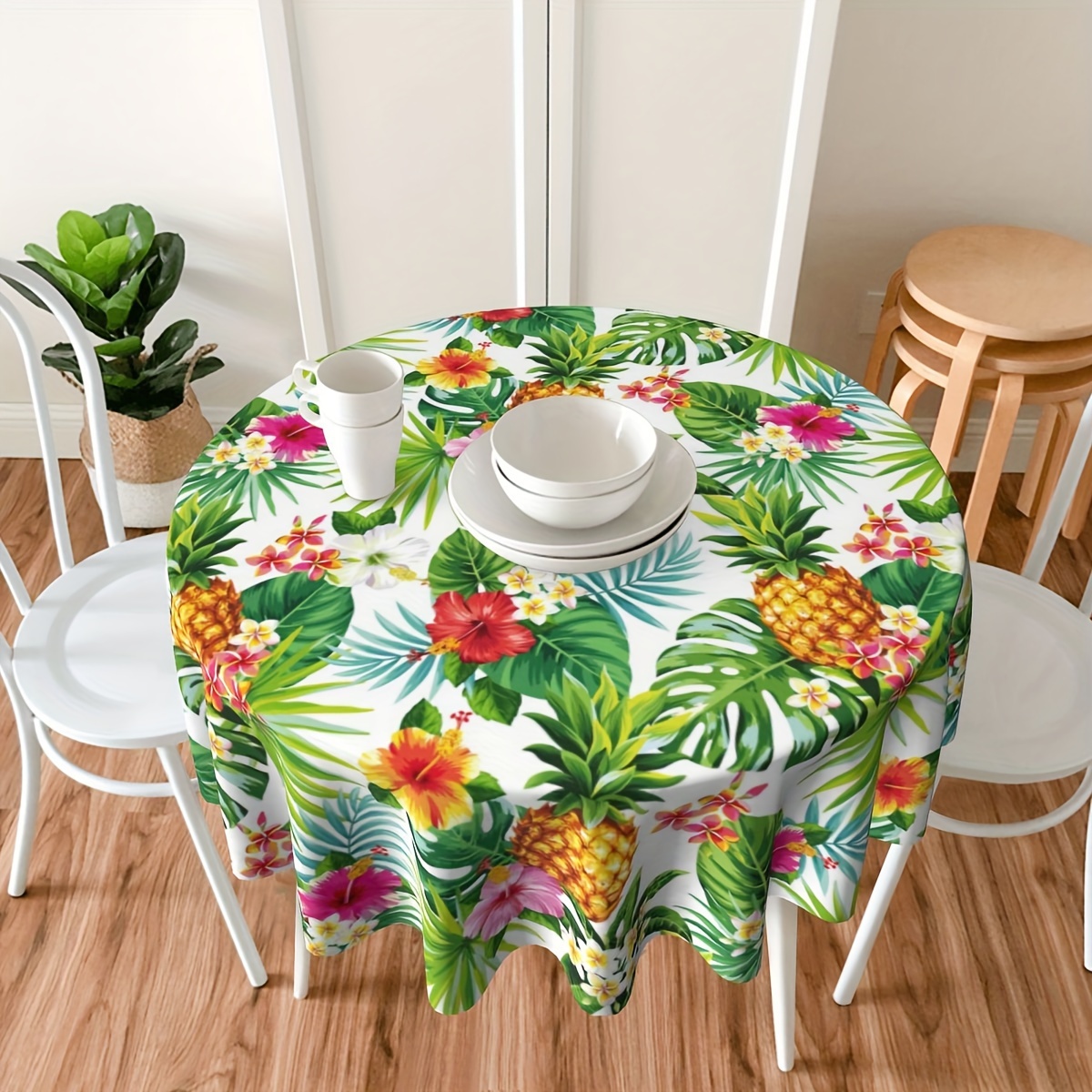 

Nappe Ronde Fruit d'Été Ananas - Artisanale, Résistante aux Taches en Polyester pour Décoration de Cuisine & Salle à Manger Décor Ananas Décor de Cuisine Ananas