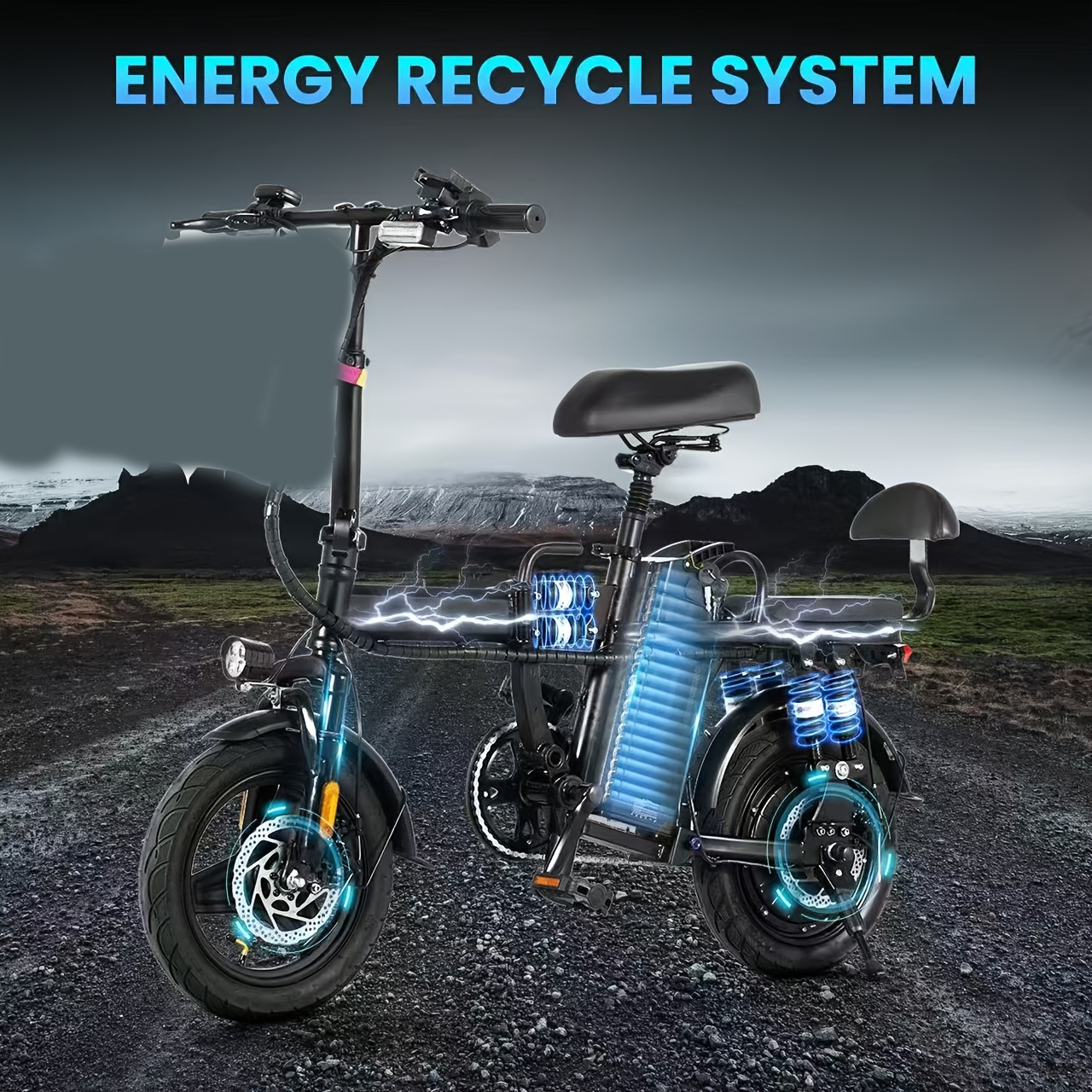 2025 new 500w foldable electric bike 48v lithium battery fat Temu