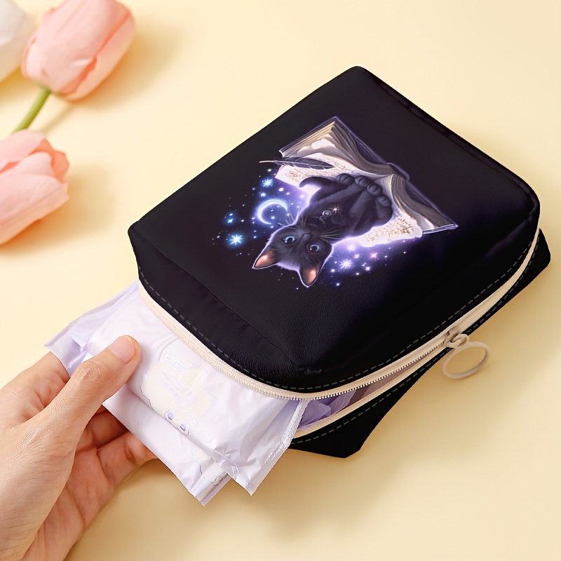 

Chic & Magic Book Print Sanitary Napkin Storage Pouch - Spacious, Lightweight & Multi-functional Organizer For Women