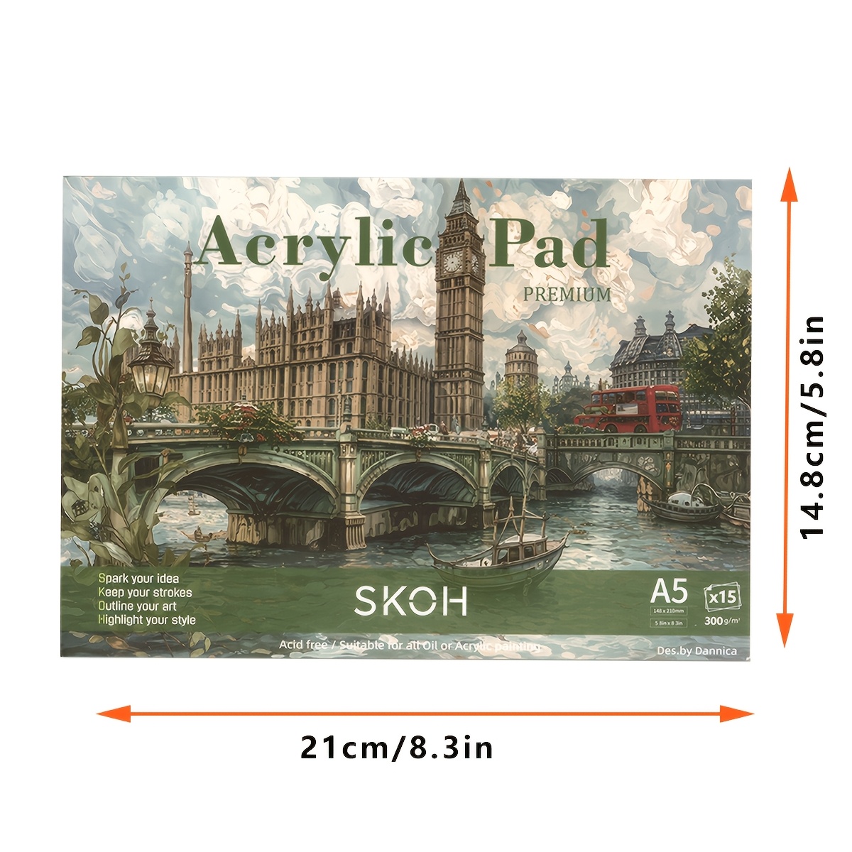 TEMU Large Size Bound Sketchbook, Oil Painting Album, Acrylic Sketchbook - A5 Size, High-quality Thick Cover, Thick Paper Pages, Suitable For Drawing
