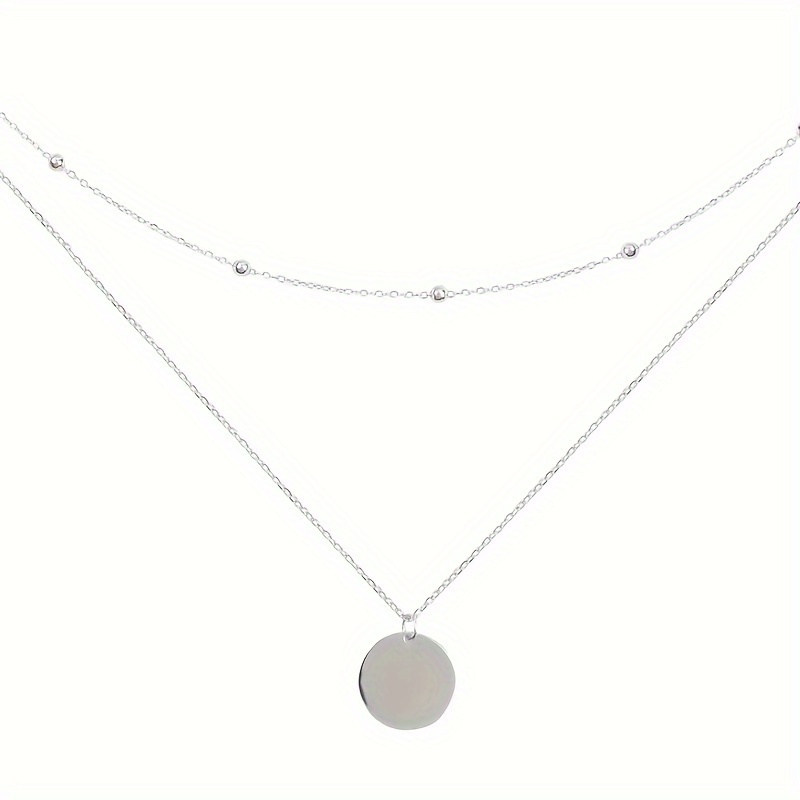 Image of European Layered Women's Collarbone Chain, Simple Temperament Versatile Sequin Pendant Necklace